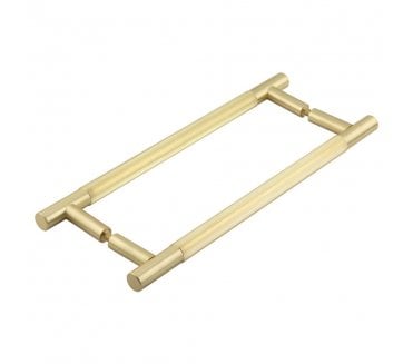 Frelan JV1803 Venice Lines T-Bar Pull Handle - Back to Back (Pair) - Satin Brass