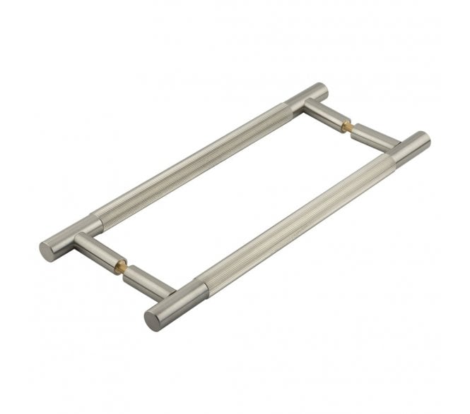 Frelan JV1803 Venice Lines T-Bar Pull Handle - Back to Back (Pair) - Satin Nickel