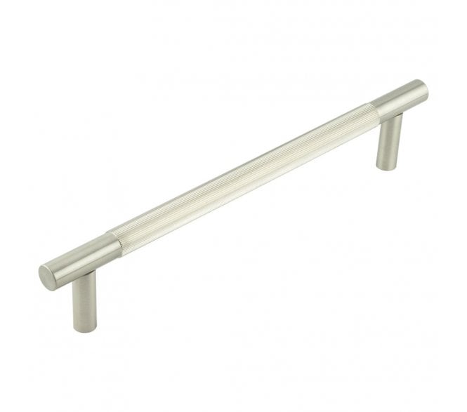 Frelan JV1803 Venice Lines T-Bar Pull Handle - Face Fix - Satin Nickel