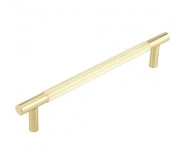 Frelan JV1803 Venice Lines T-Bar Pull Handle - Rear Fix - Satin Brass