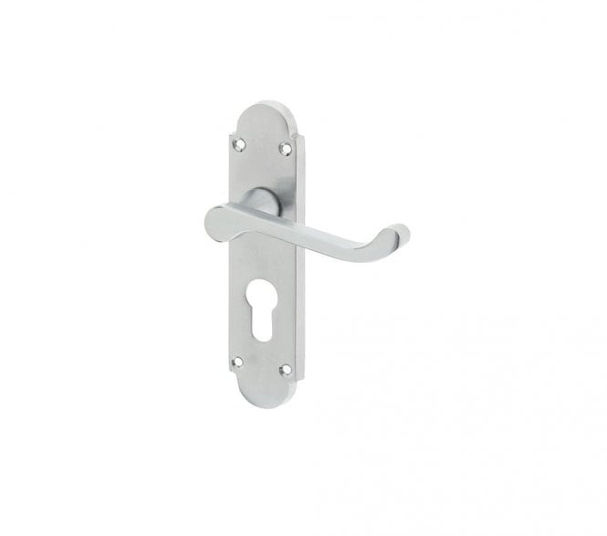 Frelan JV250 Epsom Door Handles On Backplate - Satin Chrome