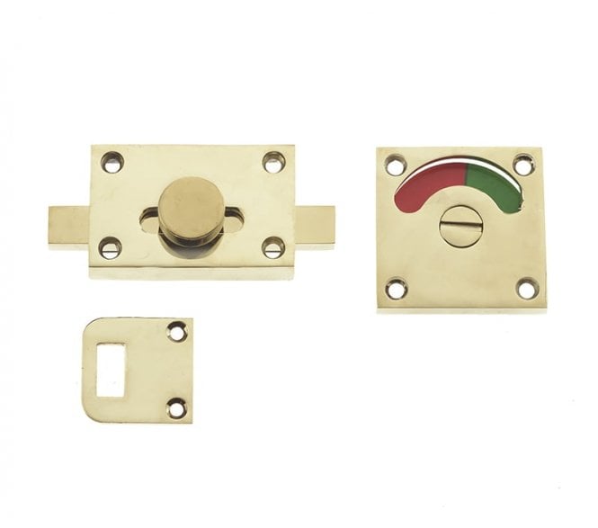 Frelan JV2552PVD Bathroom Indicator Slide Bolt - PVD Brass