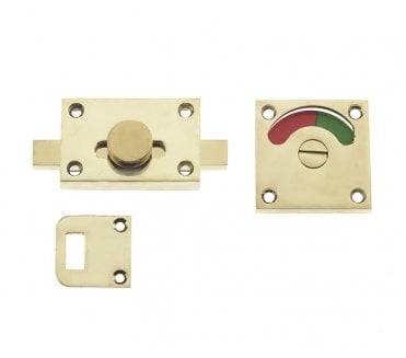 Frelan JV2552PVD Bathroom Indicator Slide Bolt - PVD Brass