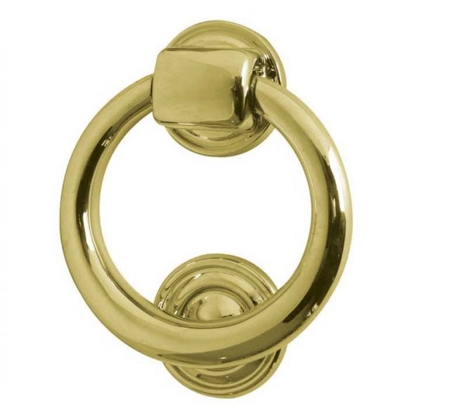Frelan JV37 Ring Door Knocker - Polished Brass