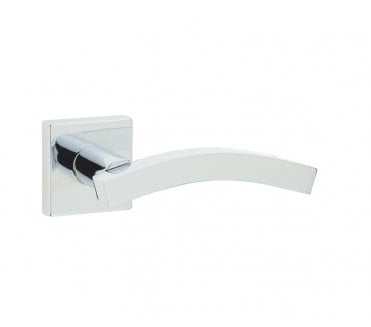 Frelan JV4002 Kubus Arched Square Door Handle On Rose - Polished Chrome