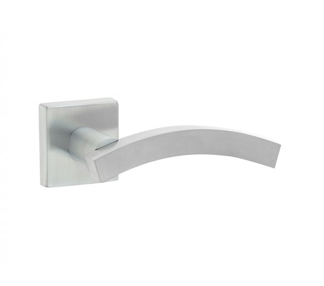 Frelan JV4002 Kubus Arched Square Door Handle On Rose - Satin Chrome