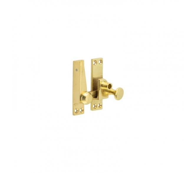 Frelan JV4200LPB Quadrant Fastener For Sash Windws (Lockable) - 70x20mm - Polished Brass