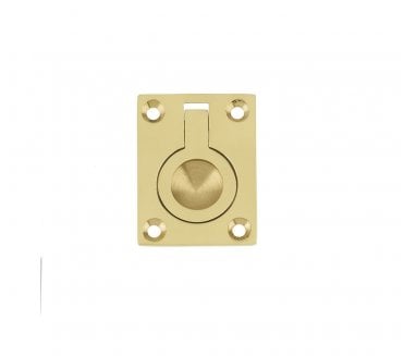 Frelan JV424A Flush Ring Pull 38x50mm - Polished Brass