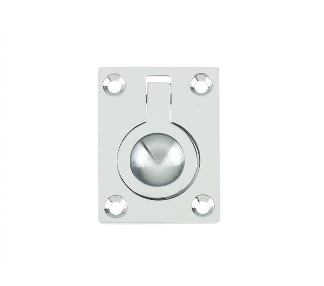 Frelan JV424A Flush Ring Pull 38x50mm - Polished Chrome