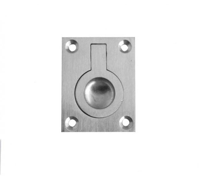 Frelan JV424A Flush Ring Pull 38x50mm - Satin Chrome