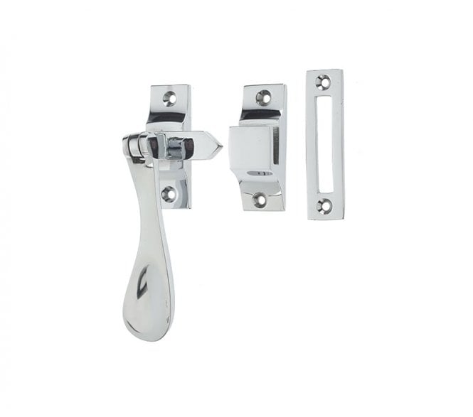 Frelan JV45RPC Victorian Casement Window Fastener - 105mm - Polished Chrome