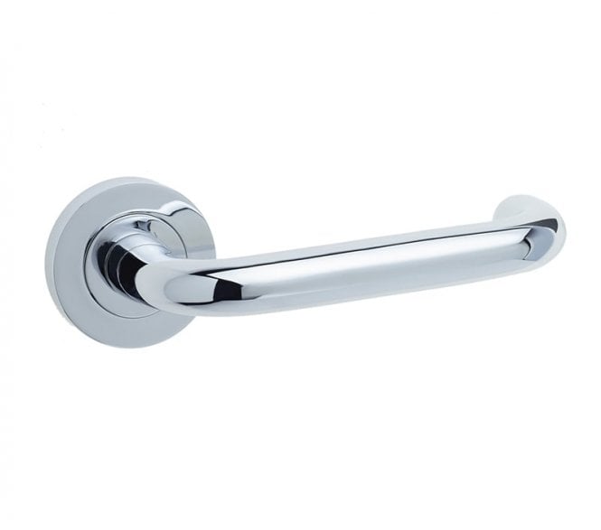 Frelan JV502PC Thame Return To Door Lever On Round Rose - Polished Chrome