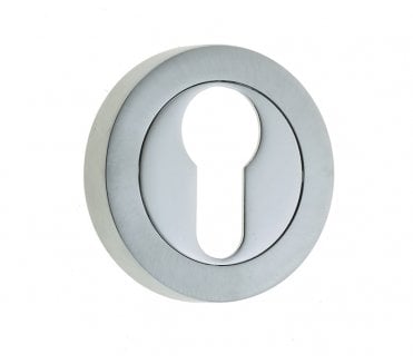 Frelan JV503EPCSC Designer Euro Profile Escutcheons - Polished Chrome/Satin Chrome