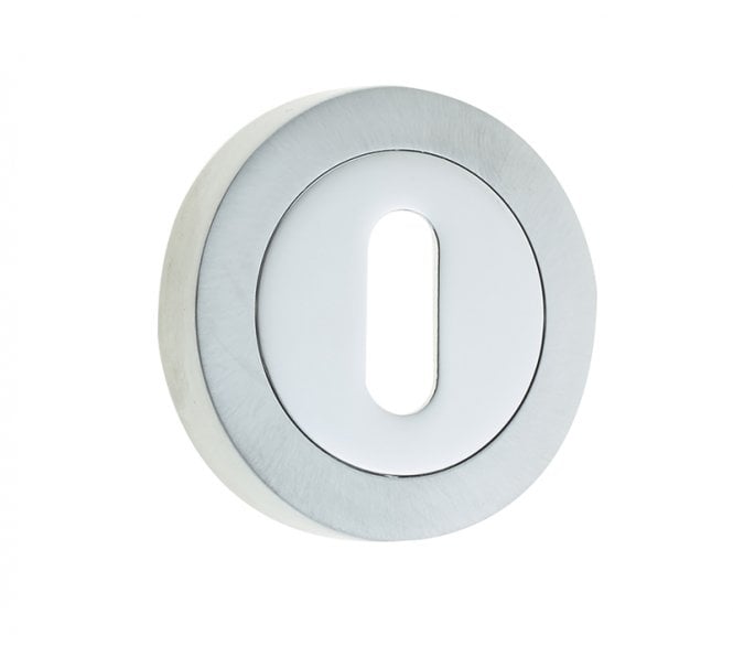 Frelan JV503PCSC Keyhole Escutcheon - Polished Chrome/Satin Chrome