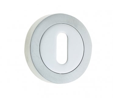 Frelan JV503PCSC Keyhole Escutcheon - Polished Chrome/Satin Chrome
