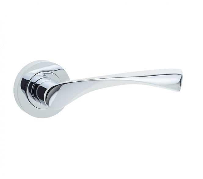 Frelan JV504 Twirl Door Handle On Rose - Polished Chrome