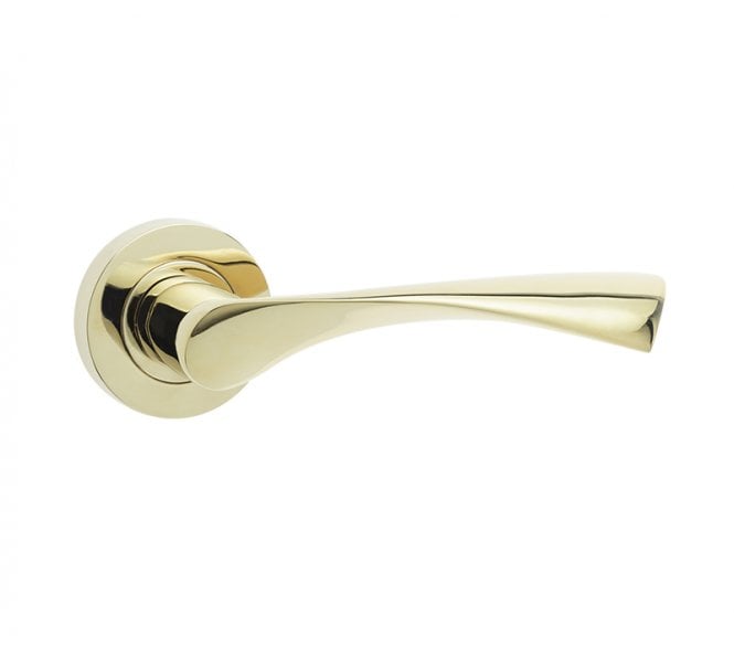 Frelan JV504 Twirl Door Handle On Rose - PVD Brass