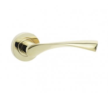 Frelan JV504 Twirl Door Handle On Rose - PVD Brass