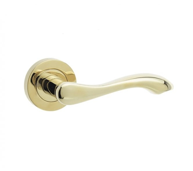 Frelan JV509PVD Gamma Lever On Round Rose - PVD Brass