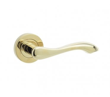 Frelan JV509PVD Gamma Lever On Round Rose - PVD Brass