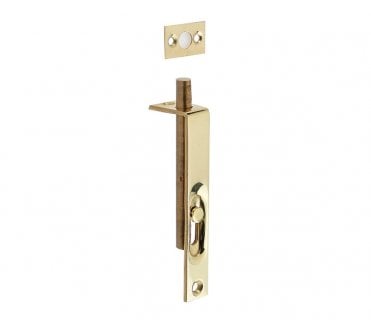 Frelan JV5640APB Slide Action Flushbolt - 102x16mm - Polished Brass