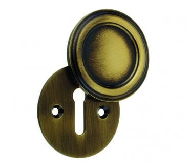 Frelan JV605AB Parisian Art Deco Covered Keyhole Escutcheon - Antique Brass