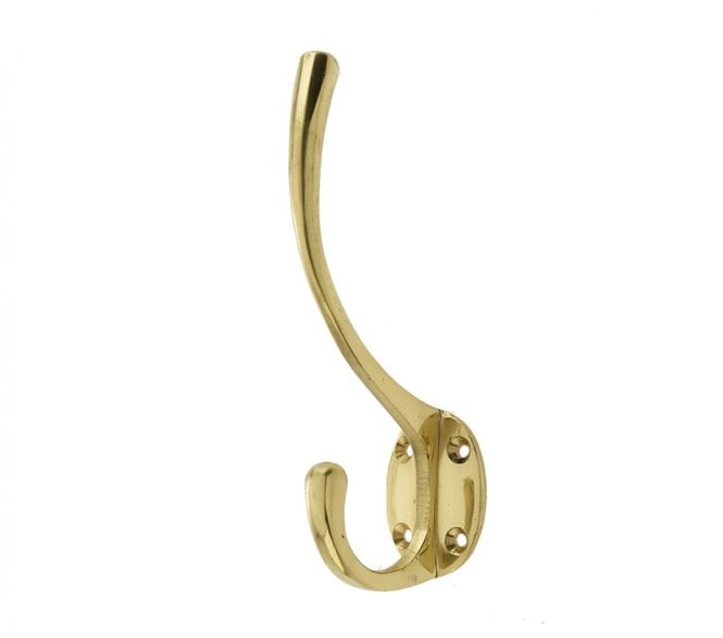 Frelan JV60PB Solid Brass Hat & Coat Hook - Polished Brass