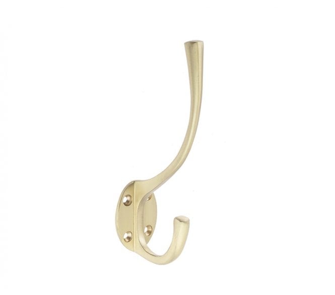 Frelan JV60SB Solid Brass Hat & Coat Hook - Satin Brass