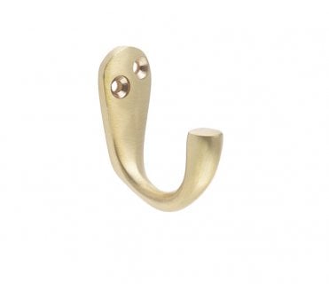 Frelan JV61SB Single Robe Hooks - Satin Brass