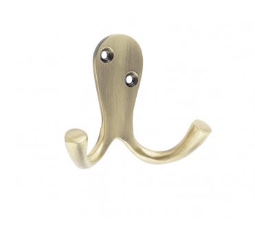 Frelan JV62 Double Robe Hook - Antique Brass