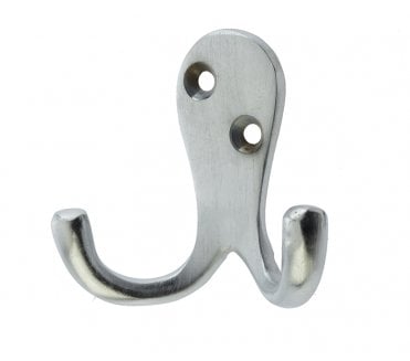 Frelan JV62 Double Robe Hook - Satin Chrome