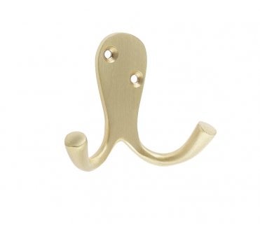 Frelan JV62SB Double Robe Hooks - Satin Brass