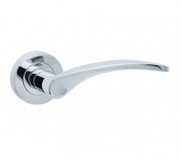 Frelan JV690 Monaco Door Handle On Rose - Polished Chrome