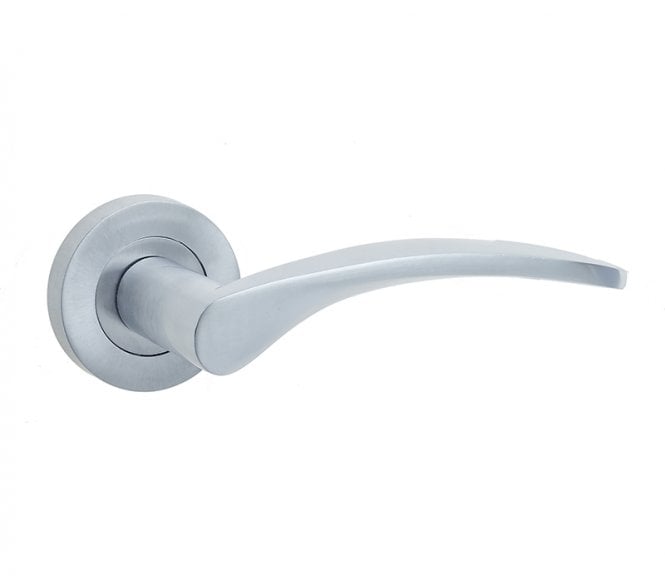 Frelan JV690 Monaco Door Handle On Rose - Satin Chrome