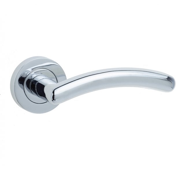 Frelan JV710 Mailand Door Handle On Rose - Polished Chrome