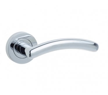 Frelan JV710 Mailand Door Handle On Rose - Polished Chrome