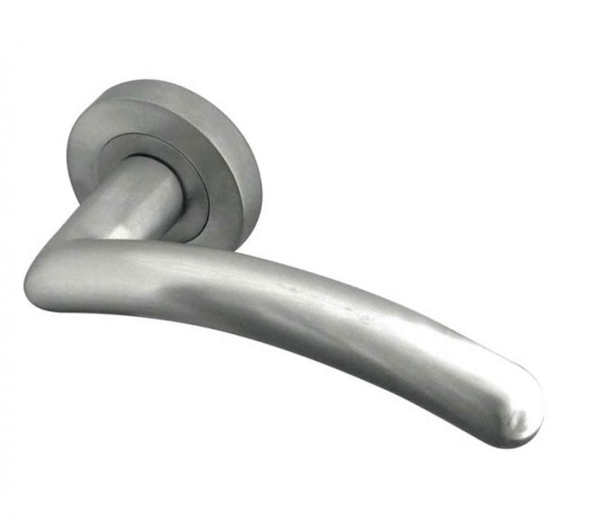 Frelan JV710 Mailand Door Handle On Rose - Satin Chrome