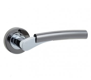 Frelan JV760 Arkus Door Handle On Rose - Chrome/Black Nickel
