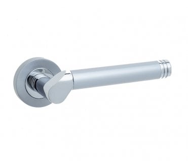 Frelan JV765 Octavia Door Handle On Rose - Satin Chrome/Polished Chrome