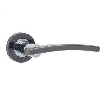 Frelan JV780PCBN Modena Door Handle On Rose - Black Nickel/Polished Chrome