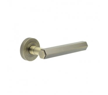 Frelan JV849AB Hex Door Handle On Rose - Antique Brass
