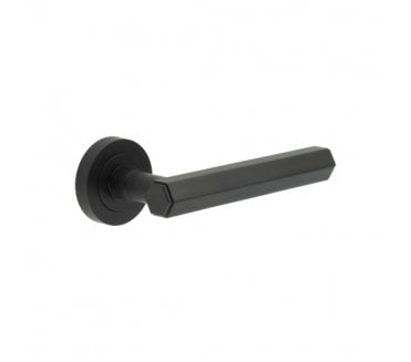 Frelan JV849MB Hex Door Handle On Rose - Matt Black