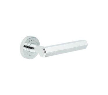 Frelan JV849PC Hex Door Handle On Rose - Polished Chrome