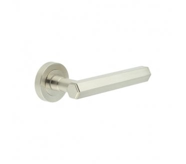 Frelan JV849SN Hex Door Handle On Rose - Satin Nickel