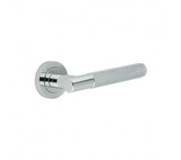 Frelan JV850 Bari Knurled Lever on Rose - Polished Chrome
