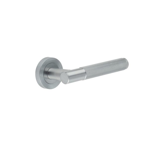 Frelan JV850 Bari Knurled Lever on Rose - Satin Nickel
