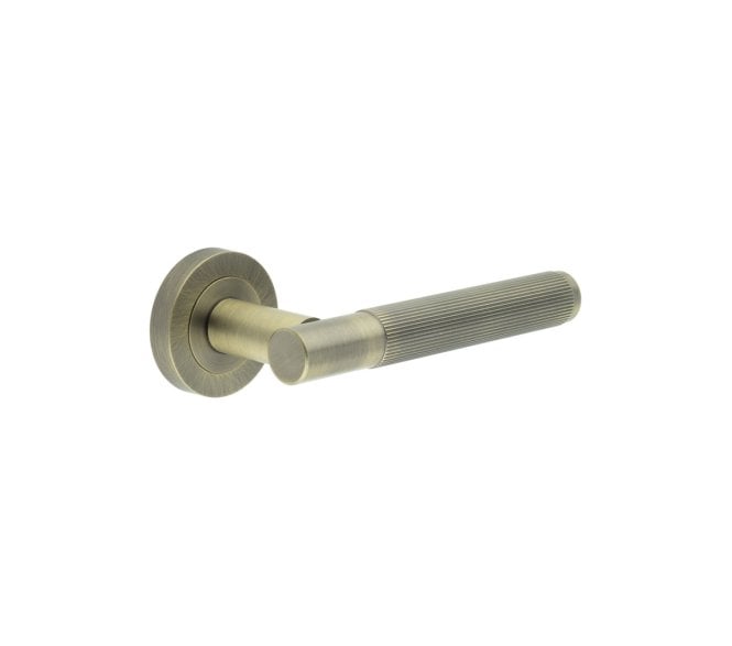 Frelan JV852AB Venice Lined Door Handle On Rose - Antique Brass