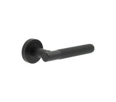 Frelan JV852MB Venice Lined Door Handle On Rose - Matt Black
