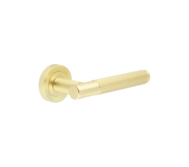Frelan JV852SB Venice Lined Door Handle On Rose - Satin Brass