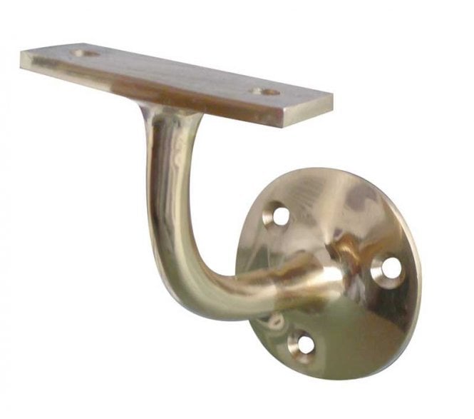 Frelan JV85HAPB Solid Brass Handrail Brackets - Polished Brass